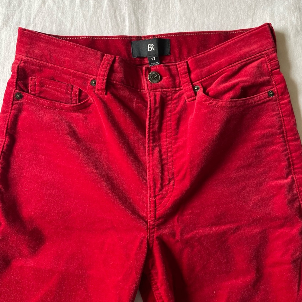 Banana Republic Red Velvet Slim Pants - Picture 3 of 7